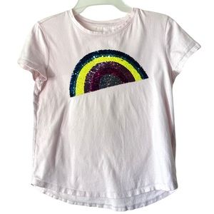 Gap‎ kids girls XL floppy interactive tshirt light pink with colorful rainbow